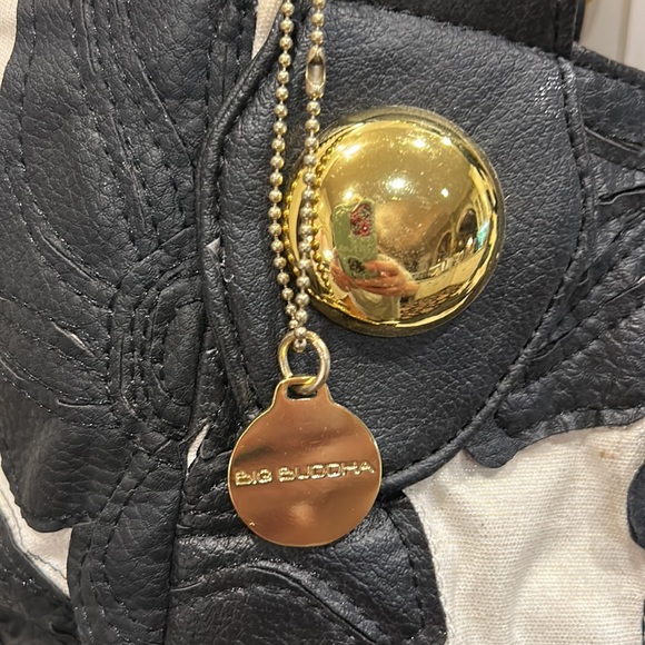 NWOT! VINTAGE Big Buddha White & Black Floral Bag - Picture 2 of 10